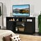 Costway 59'' TV Stand Media Center Console Cabinet w/ Barn Door for TV's 65'' Natural\Black\Coffee